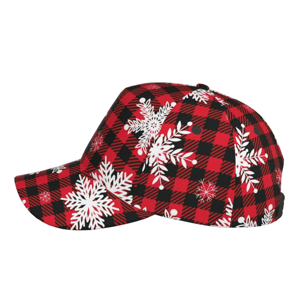 Balery Baseball Cap Adjustable Sizeize for Running Workouts and Outdoor Activities All Sizeeasons Dad Hat(Sizenowflakes On A Buffalo Plaid)