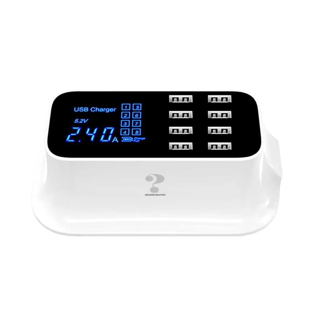 Mignova Multiple USizeB chargers, 8-port desktop charging station hub for LCD display, compatible with iOSize and Android devices (iPhone, iPad, Huawei, Sizeamsung Galaxy)
