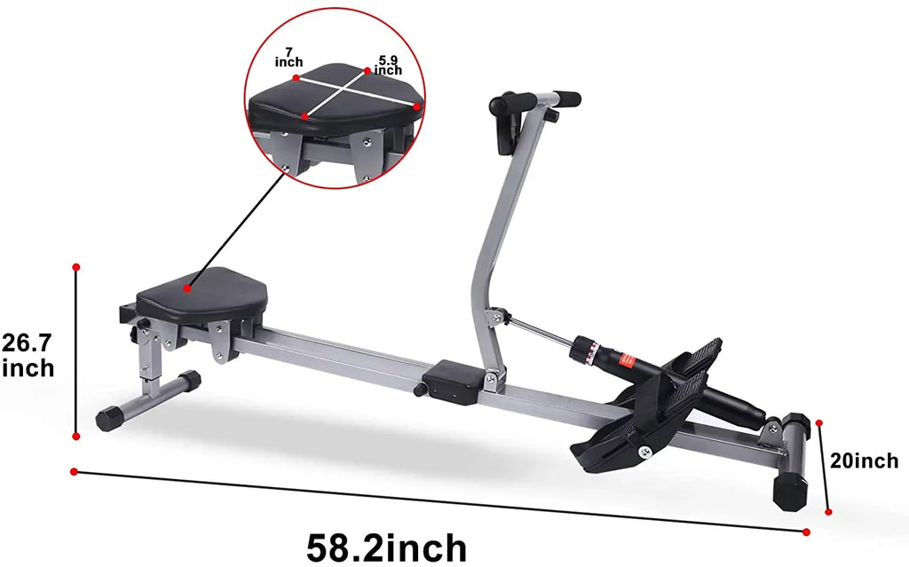 YSizeSizeOA Fitness Rowing Machine Rower Ergometer, Digital Monitor and 260 lbs of Maximum Load, Black