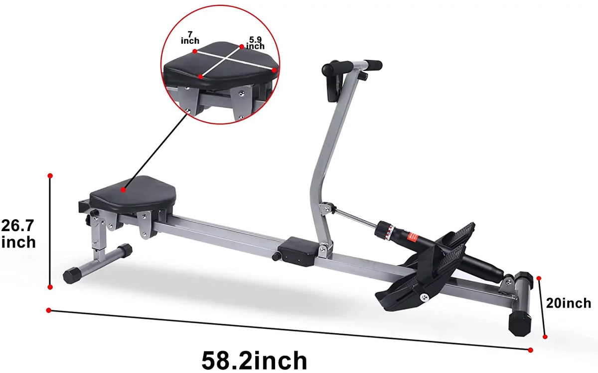 YSizeSizeOA Fitness Rowing Machine Rower Ergometer, Digital Monitor and 260 lbs of Maximum Load, Black