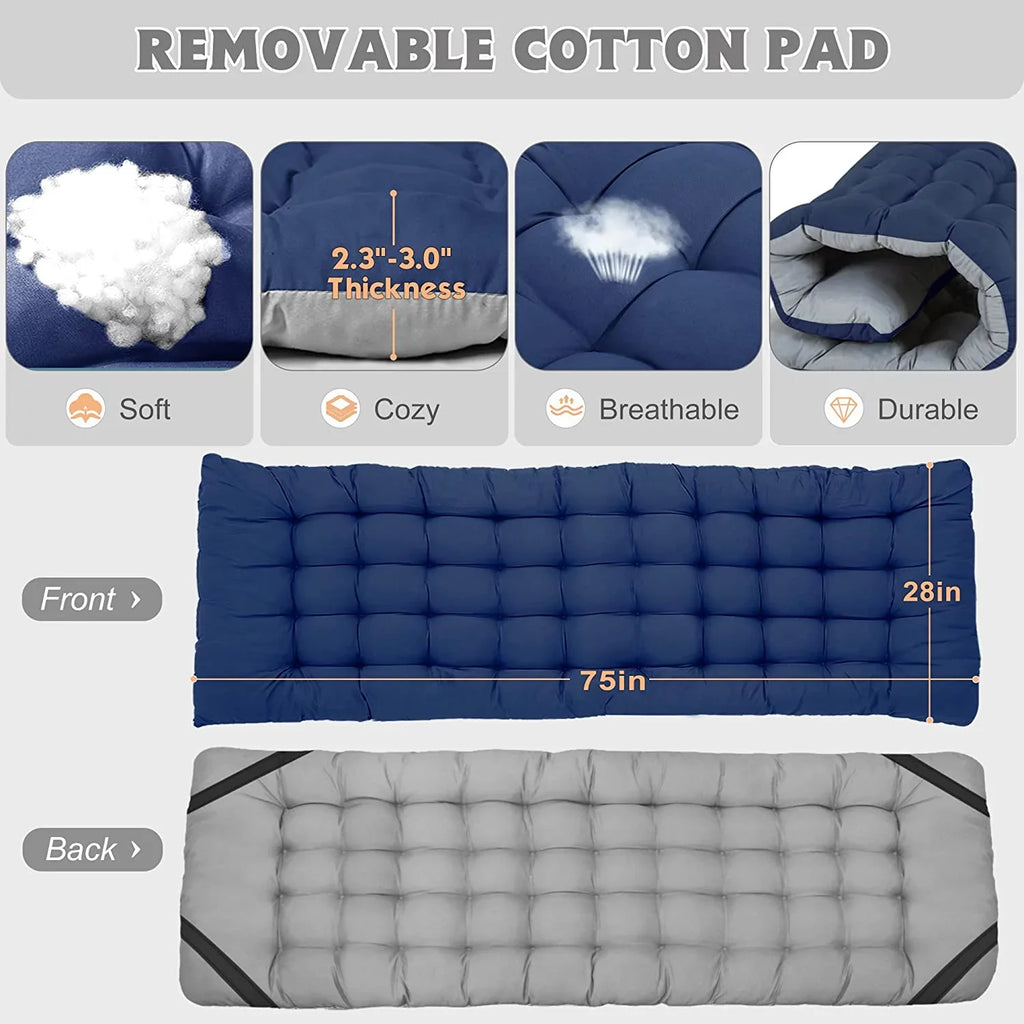 Heavy Duty Folding Camping Cot for Adults with Mat and Carry Bag - Outdoor Bed, 1200D Oxford Layer, Travel Camp Cots