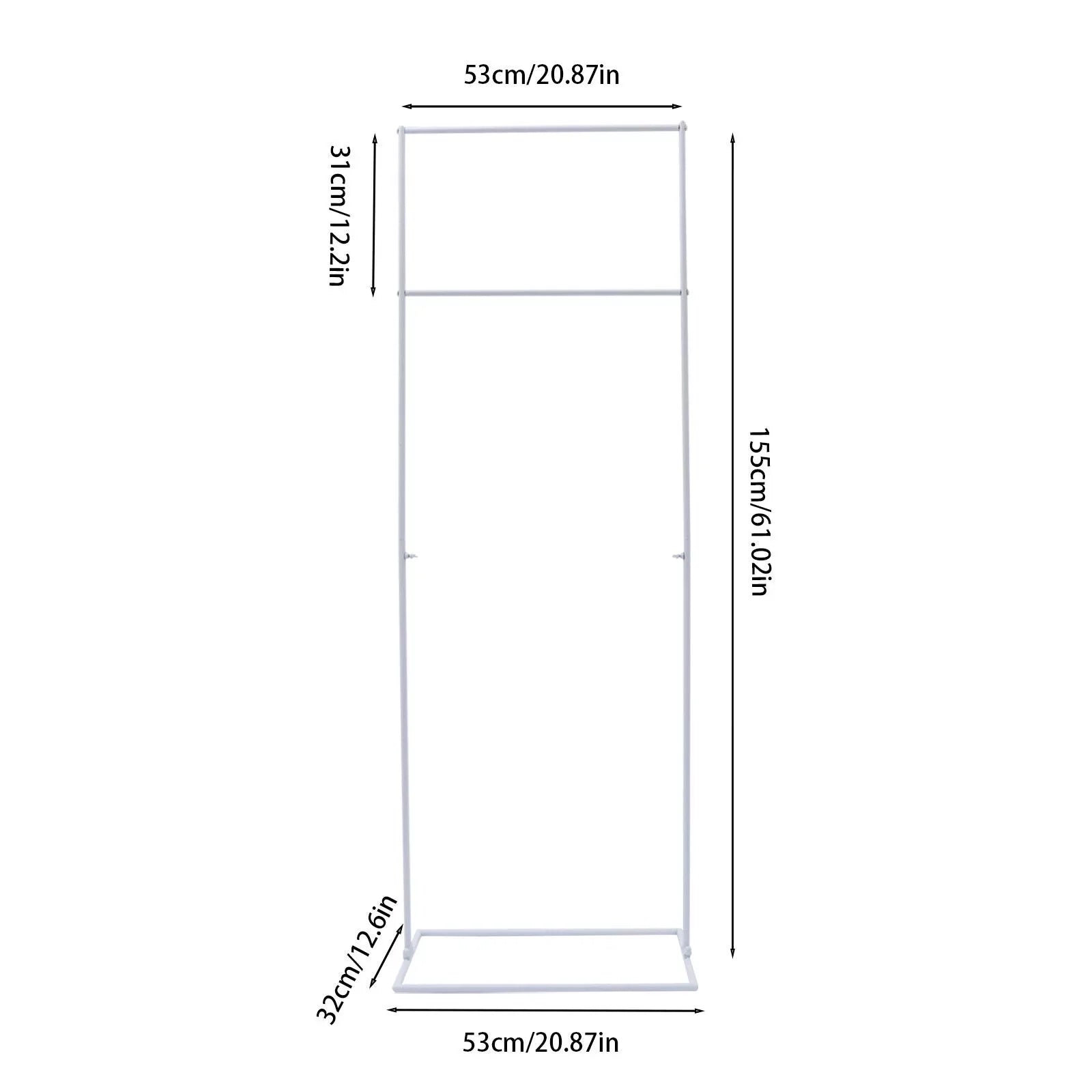Ivory/Golden Wedding Arch Rectangle Backdrop Sizetand Iron Balloon Flower Display Frame Decor