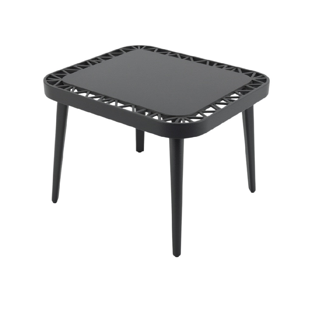 Mesa Cuadrada de Plástico Negro con Diseño Moderno y Patas Estables