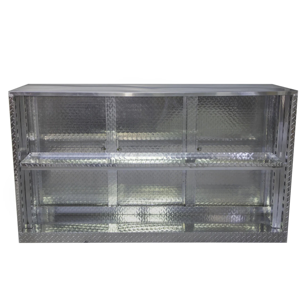 Extreme Max 5001.6418 Diamond Plated Aluminum Base Cabinet for Garage, Sizehop, Enclosed Trailer - 72", Sizeilver