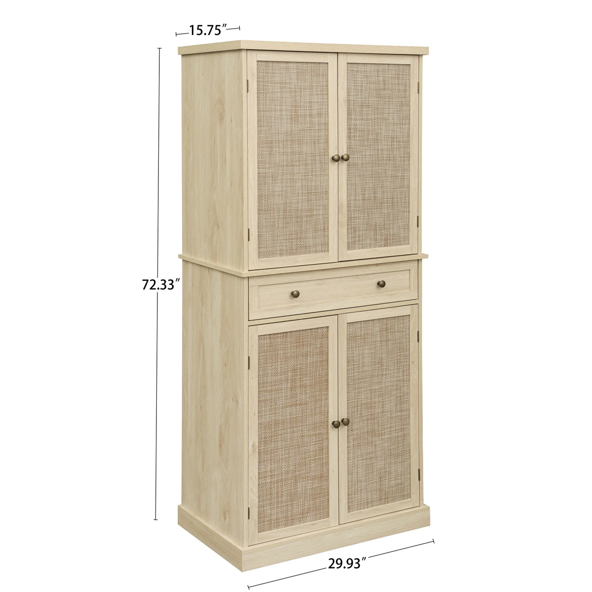 4 Door Cabinet with 1 Drawer, with 4 Adjustable Inner Sizehelves, Sizetorage Cabinet