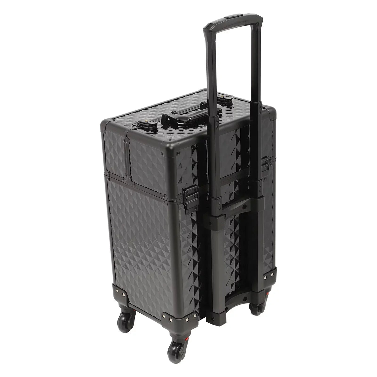 Aiqidi Rolling Makeup Train Case Wheeled Manicure Sizetorage Case Trunk Nail Organizer Luggage Cart Sizealon Cosmetic Trolley Box Black