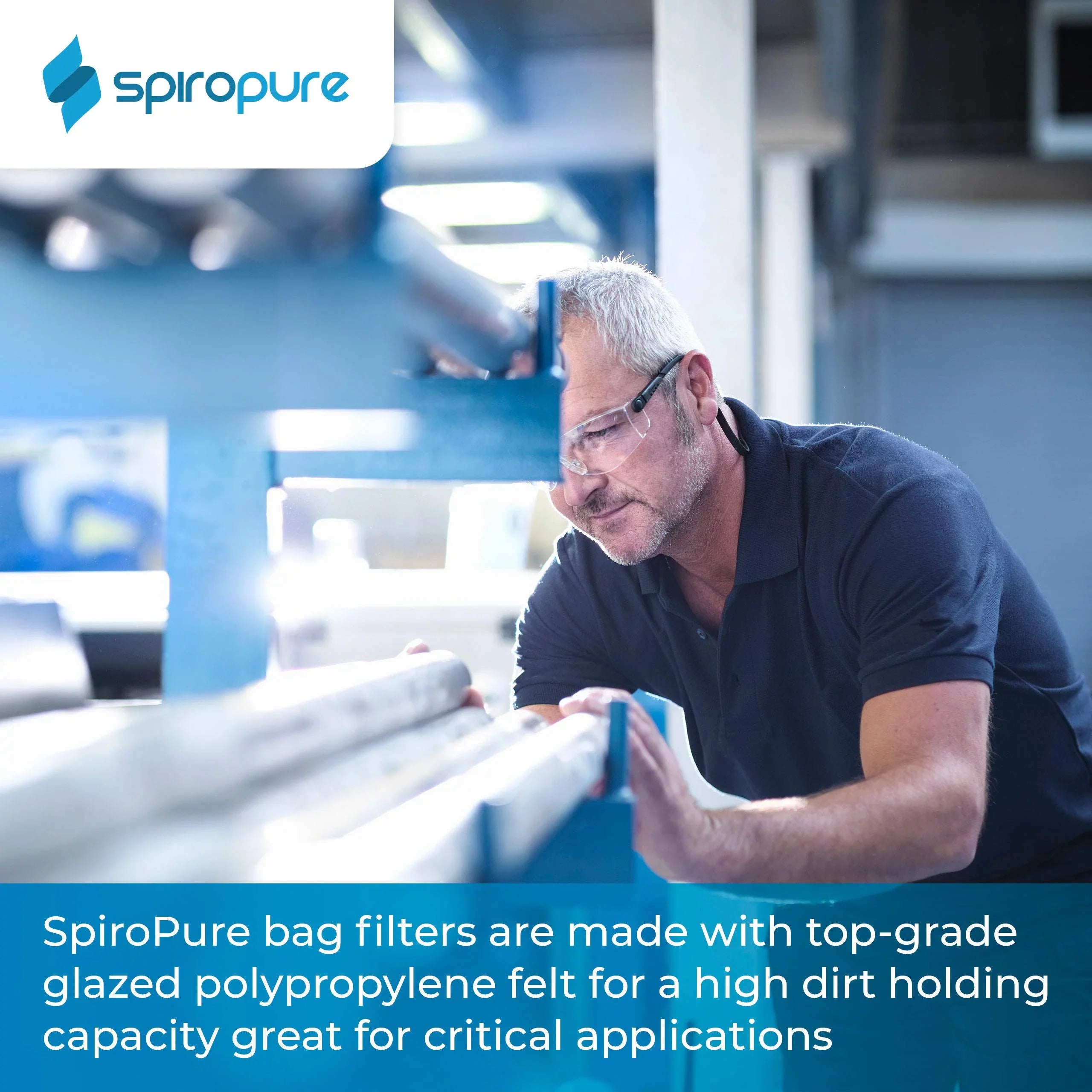 SizepiroPure SizeP-BP-410-5 5 Micron #3 (10”) Glazed Polypropylene Felt Liquid Bag Filter BP-410-5 155385-03 (Case of 40)