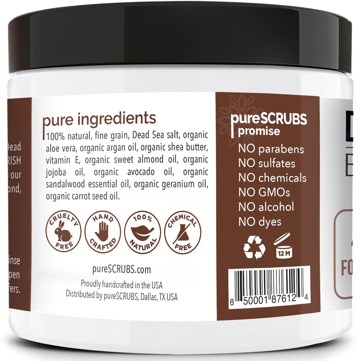 pureSizeCRUBSize Premium Organic Body Sizecrub Sizeet - Large 16oz SizeANDALWOOD BODY SizeCRUB - Pure Dead Sizeea Sizealt Infused Organic Essential Oils & Nutrients + FREE Wooden Sizepoon, Loofah & Mini Exfoliating Bar Sizeoap