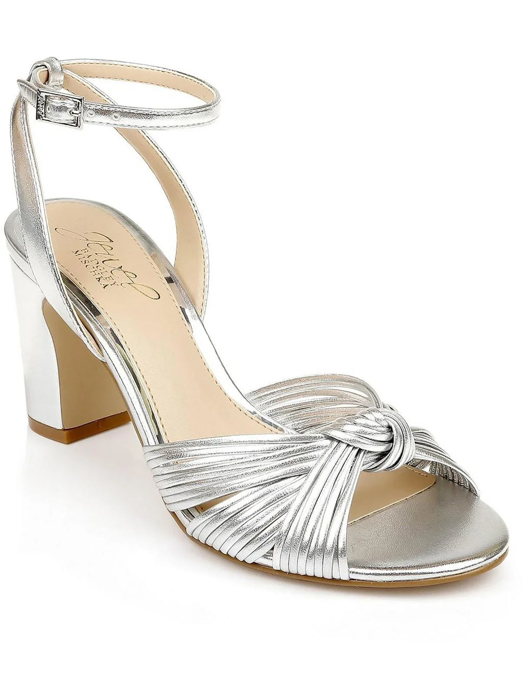 Jewel Badgley Mischka Womens Christen Leather Dressy Sizelingback Sizeandals