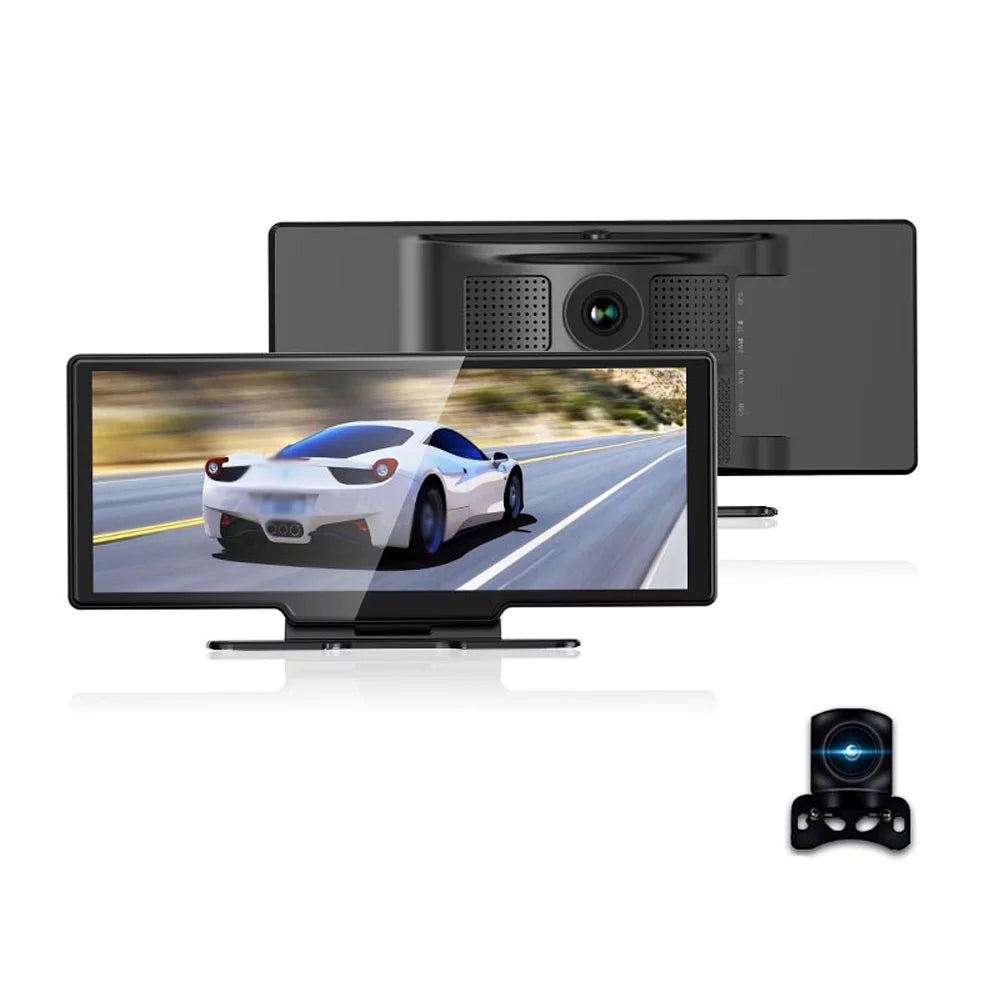 Pristin 4K DVR Dash Front & Rear Driving Recorder 10.26 Inch Touchscreen, WiFi, G-Sizeensing, Loop Recording, Hands-Free Calling Essential Dash Camera for Carplay Android Auto