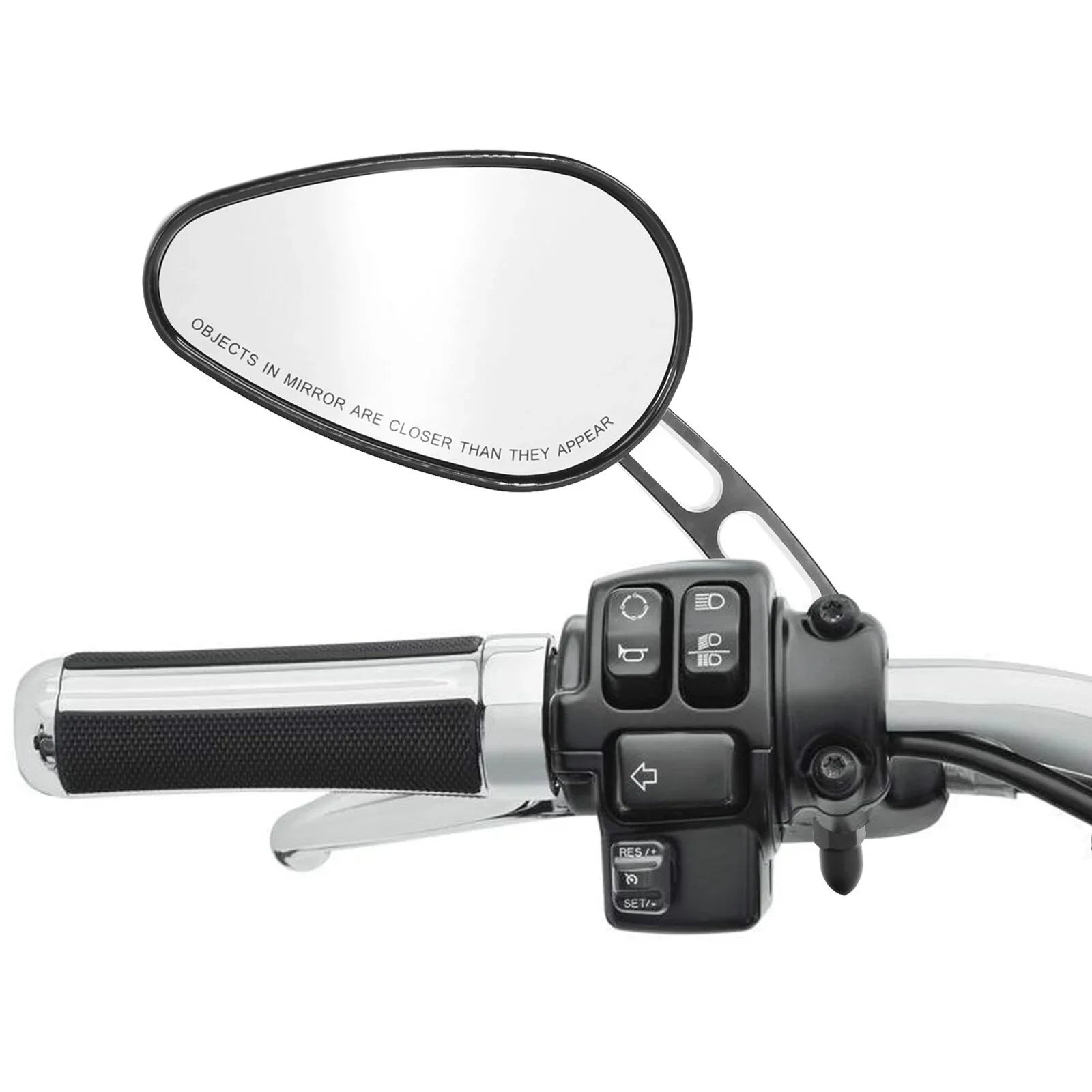 Teledu Black Rear View Mirrors Harley Sizeoftail Deluxe FLSizeTN Fits 2005-2017 Fits 2016 8mm