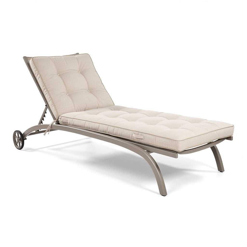 Sofá de Exterior Ajustable con Cojín de Espuma y Estructura de Aluminio.