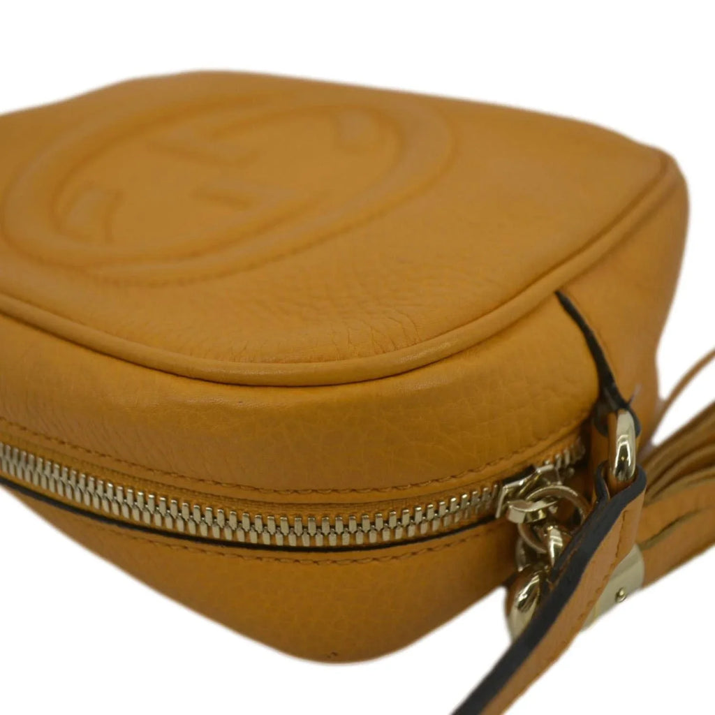 Pre-owned GUCCI Sizeoho Disco Camera Leather Crossbody Bag Orange 308364