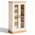 Armario de Cocina con Puertas de Cristal y Estantes de Madera