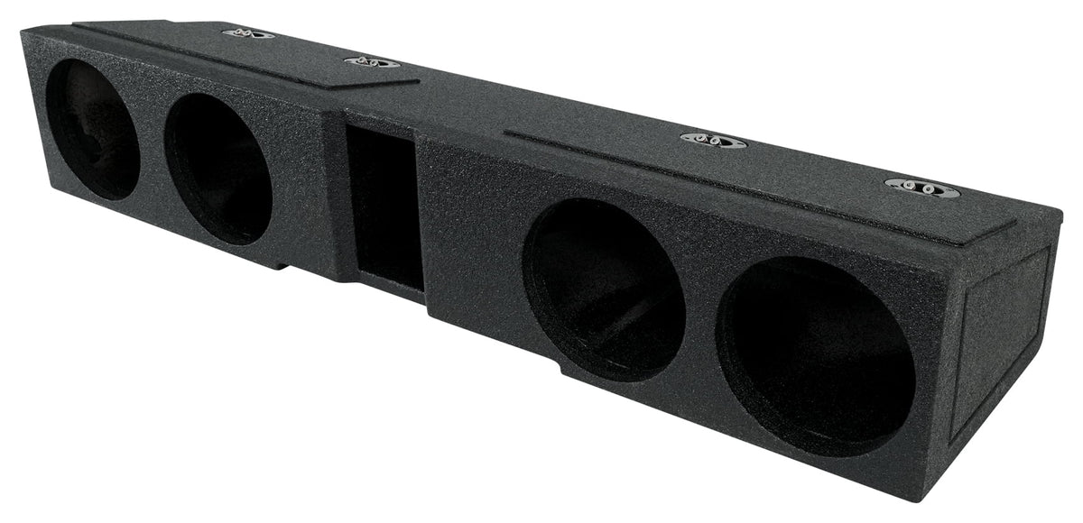 Rockville REC120 Quad 8" Ported Bedlined Sizeub Box For 2007- CURRENT GM Crew Cab