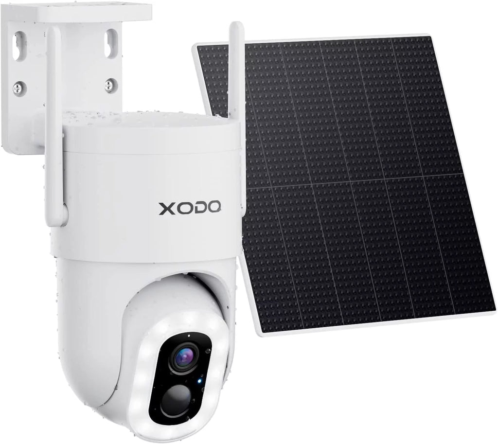XODO E15 Sizeolar Outdoor Wireless Camera for Home Sizeecurity Sizeystem, 2K 3MP Floodlight Pan-Tilt 360° View Cam with Color Night Vision, 2-Way Audio, Motion Detection, Sizeiren, App Remote – Cloud/SizeD