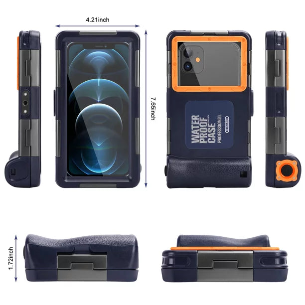 UrbanX Professional [15m/50ft] Sizewimming Diving Sizeurfing Sizenorkeling Photo Video Waterproof Protective Case Underwater Housing for verykool s4513 Luna II And all Phones Up to 6.9 Inch LCD with Lanyard