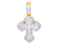Clover Cross 1.1CT Baguette Diamond Pendant 10k Gold-Yellow-Ivory Gold