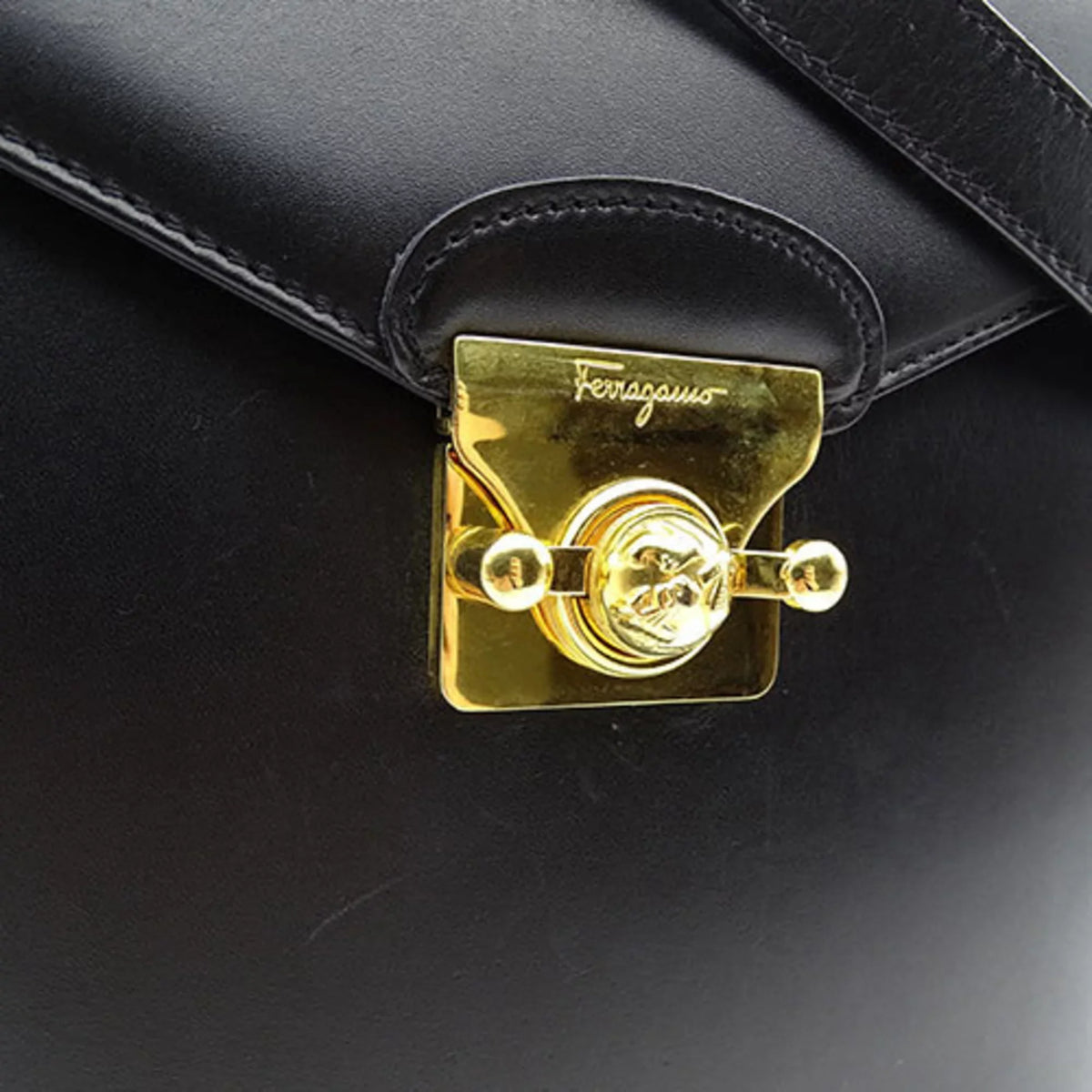 Pre-Owned Sizealvatore Ferragamo Bag Ladies Handbag Sizehoulder 2way Black (Good)