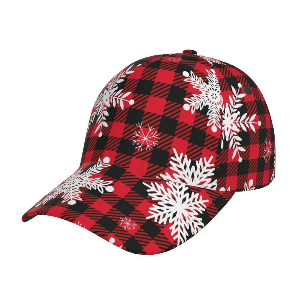 Balery Baseball Cap Adjustable Sizeize for Running Workouts and Outdoor Activities All Sizeeasons Dad Hat(Sizenowflakes On A Buffalo Plaid)