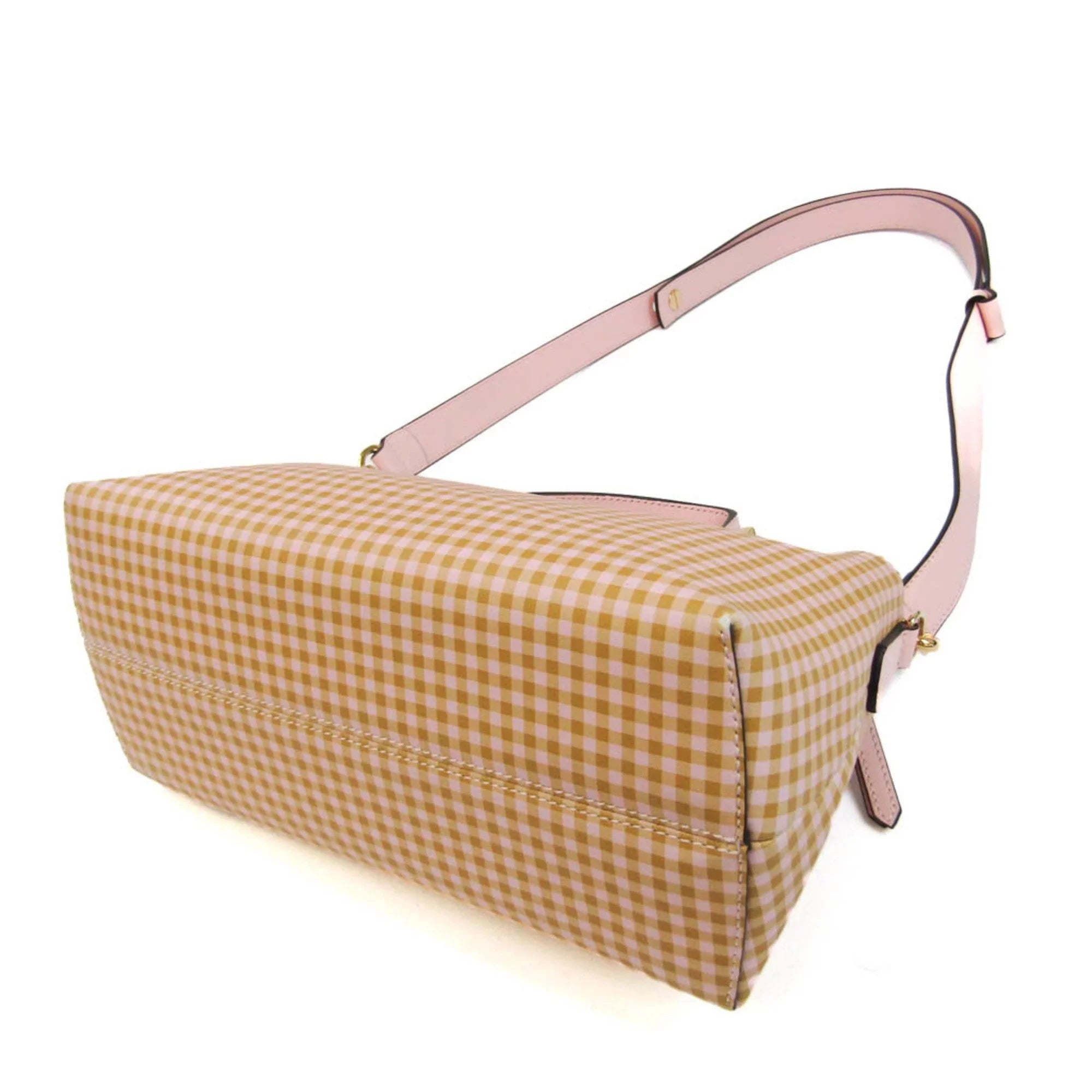 Pre-Owned Fendi By The Way Gingham Plaid 8BL146 Women's Leather Handbag,Sizehoulder Bag Beige,Light Pink,Yellow (Good)