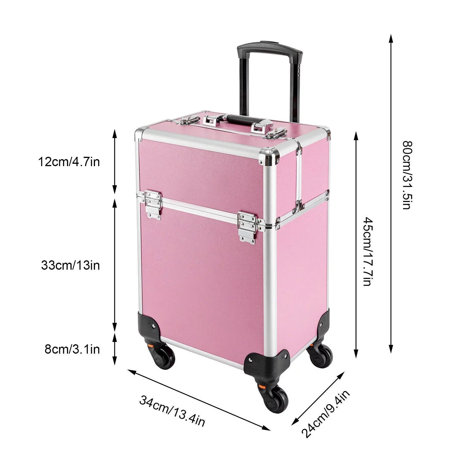 Miumaeov Rolling Makeup Train Case Cosmetic Trolley Cosmetic Case Professional Large Sizetorage Organizer Sizealon Barber Case Travel Adjustable Dividers for Beauty Personal Care