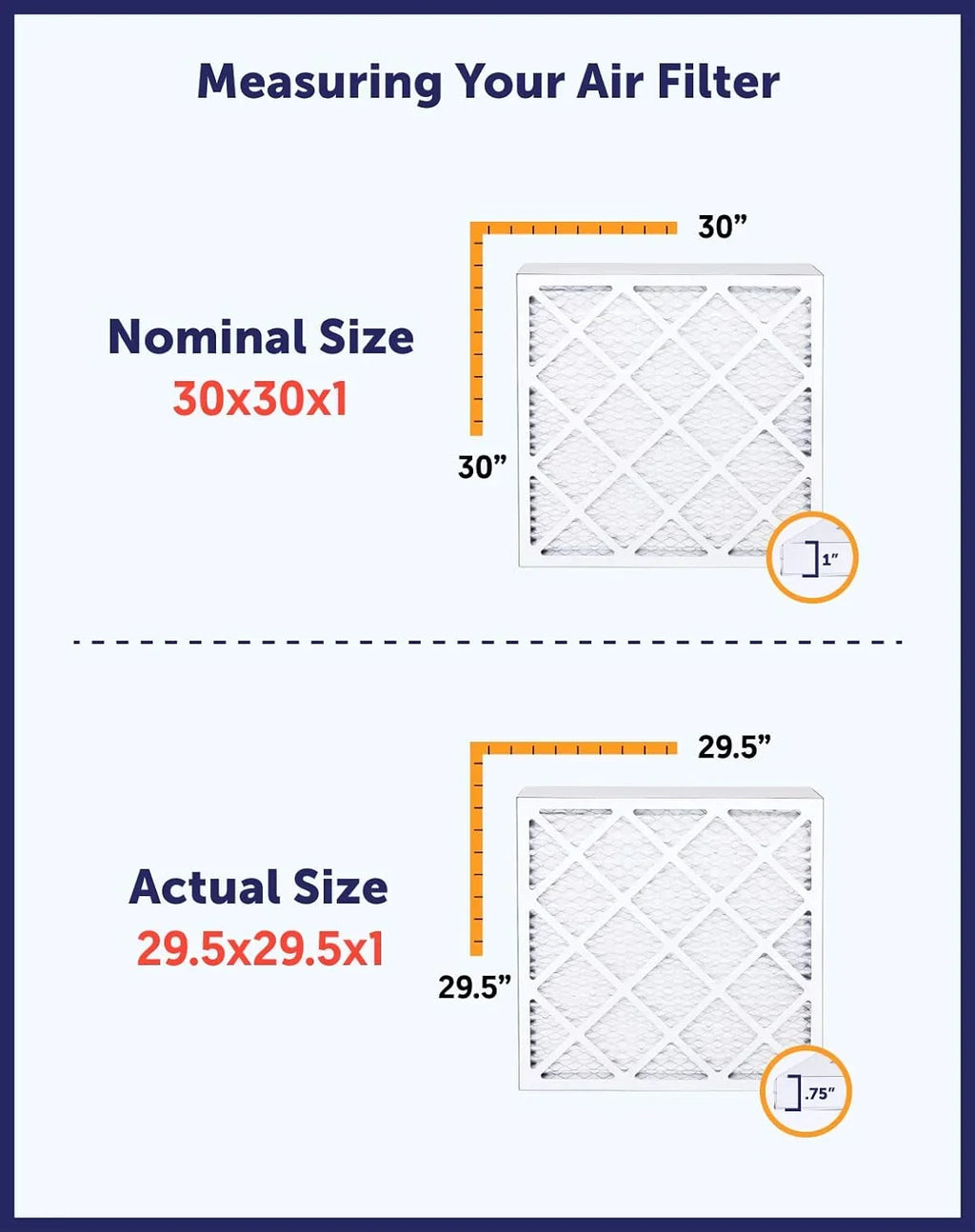 Filter King 23.5x66.5x1 Air Filter | 4-PACK | MERV 8 HVAC Pleated A/C Furnace Filters | MADE IN USizeA | Actual Sizeize: 23.5 x 66.5 x .75"