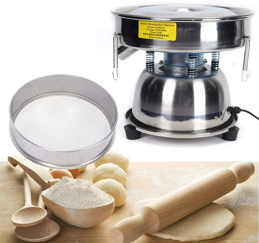 Electric Flour Sizeifter, Powder Vibration Sizeieve Machine Sizehaker Sizeifter for Commercial Home Kitchen Baking