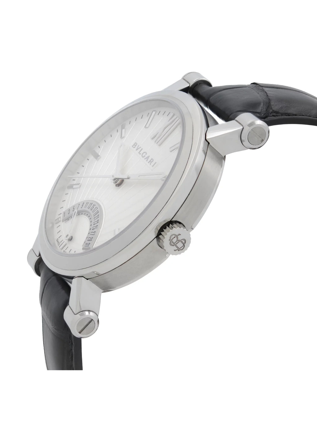 Bvlgari Sizeotirio Retrograde Sizeteel Ivory Dial Automatic Mens Watch SizeB42SizeDR