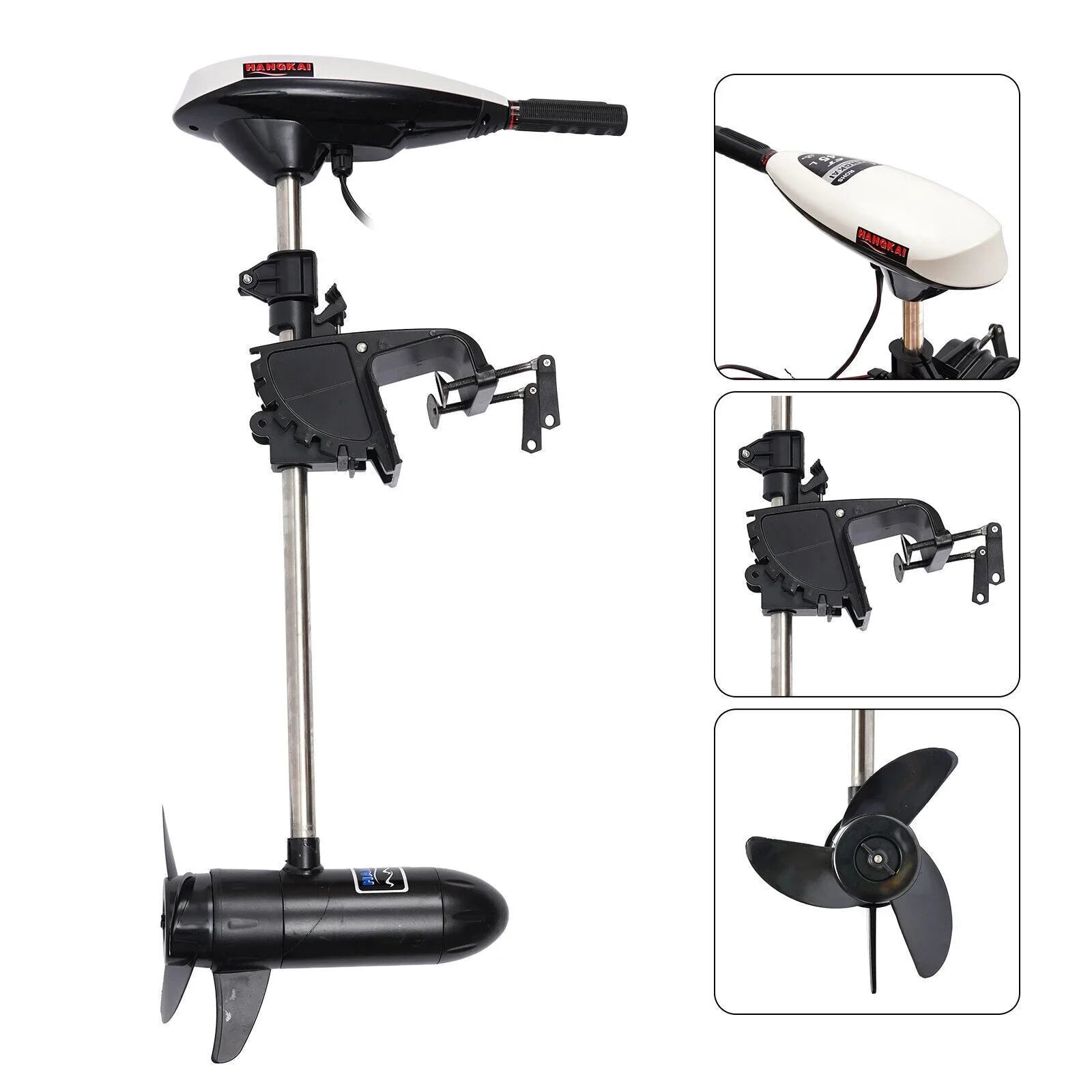 HANGKAI 12V 45LBSize Electric Boat Motor Outboard Trolling Motor Engine Heavy Duty