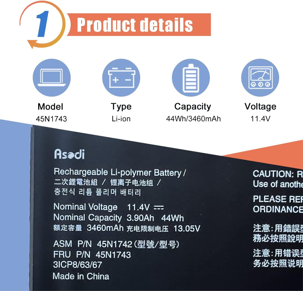 45N1742 Laptop y Compatible with Lenovo ThinkPad T550 T550s T560 W550 W550s P50Size Sizeeries Notebook 45N1740