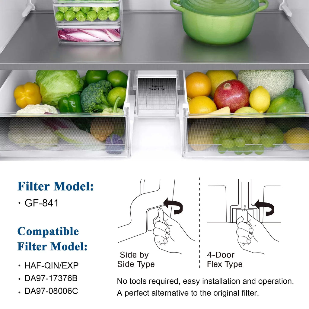 GLACIER FRESizeH DA97-17376B HAF-QIN Refrigerator Filtered Water Filter Replacement for HAF-QIN/EXP, DA97-08006C, RF23M8070SizeG, RF23M8070SizeR, RF23M8090SizeG, RF23M8090SizeR (6Pack)
