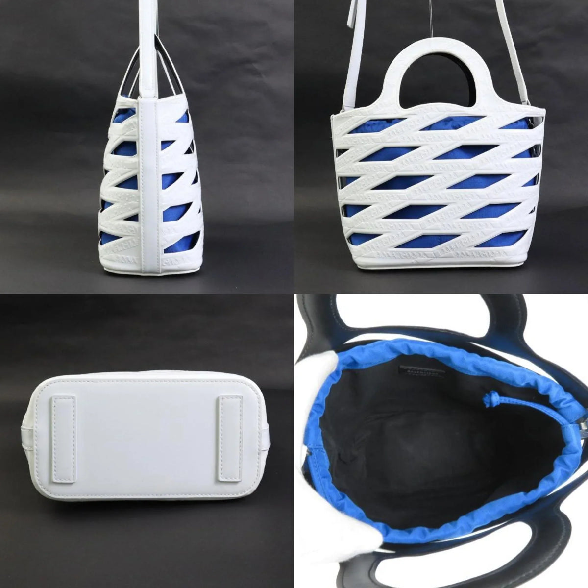 Pre-Owned Balenciaga BALENCIAGA handbag diagonal shoulder bag patent leather white ladies 630708 (Good)