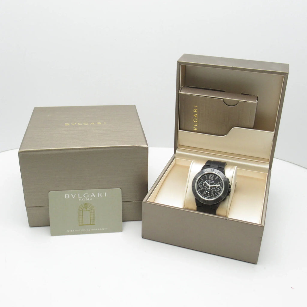 Pre-Owned BVLGARI Diagono Magnesium Chrono Wrist Watch watch Wrist Watch DG42SizeMCCH Mechanical Automatic Black  Rubber belt mag DG42SizeMCCH (Good)