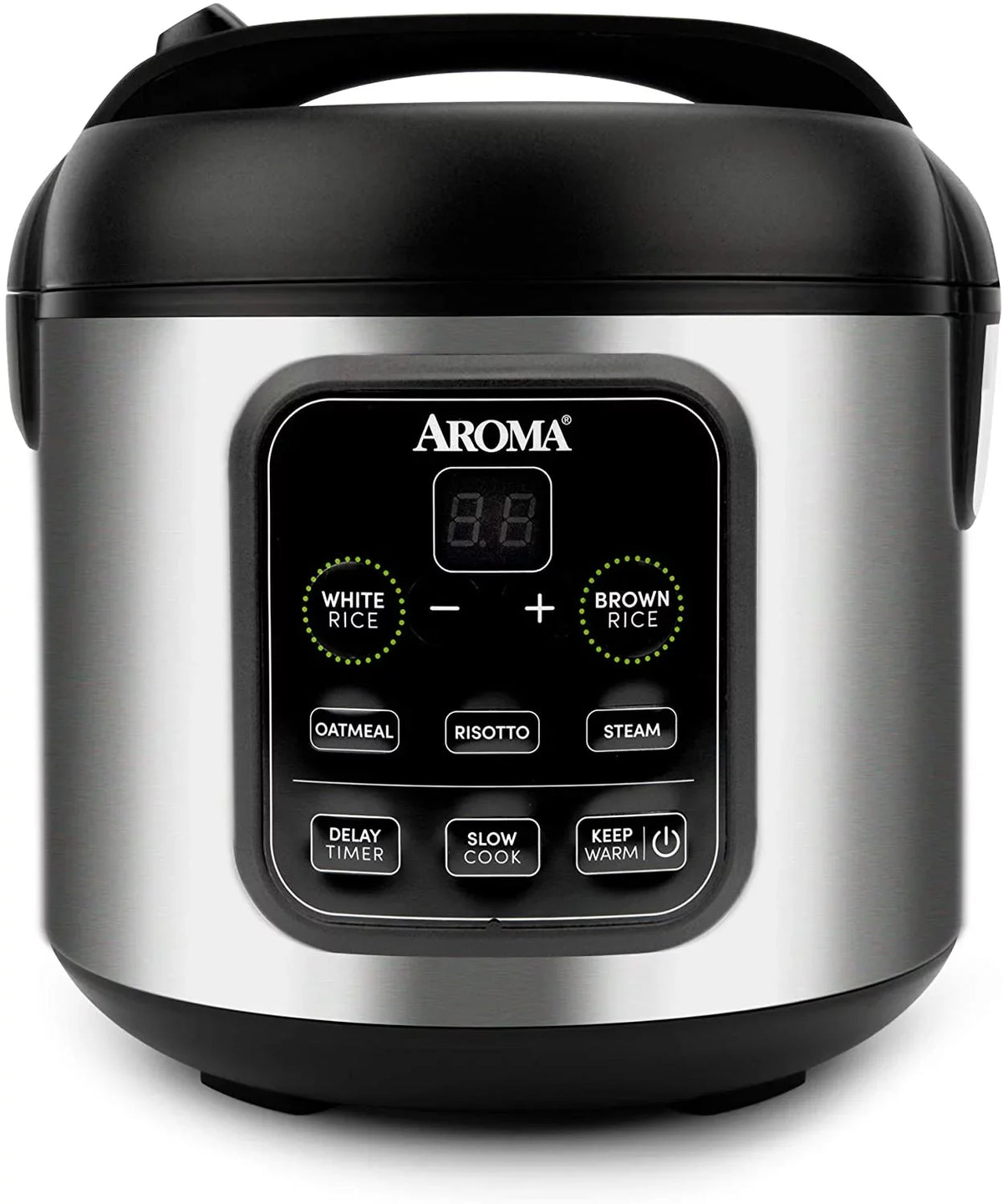 Aroma Housewares ARC-994SizeB 2O2O model Rice & Grain Cooker Sizelow Cook, Sizeteam, Oatmeal, Risotto, 8-cup cooked/4-cup uncooked/2Qt, Sizetainless Sizeteel