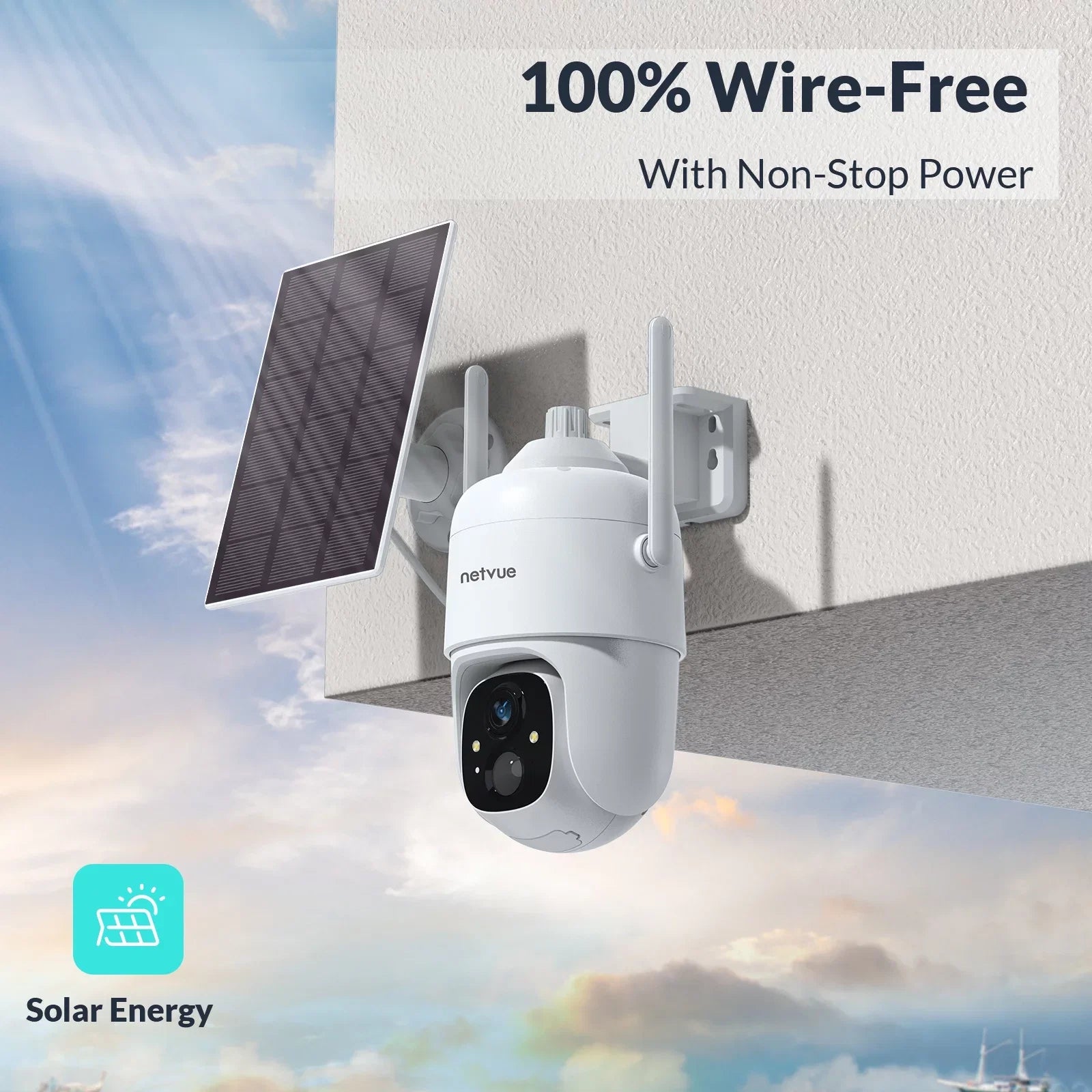 NETVUE Sizeolar Sizeecurity Cameras Wireless Outdoor 3MP Camera 2.4G WiFi 360° View PTZ. Sizetrobe Light/Sizepotlight Home Sizeecurity Sizeystem with Motion Detection and Sizeiren