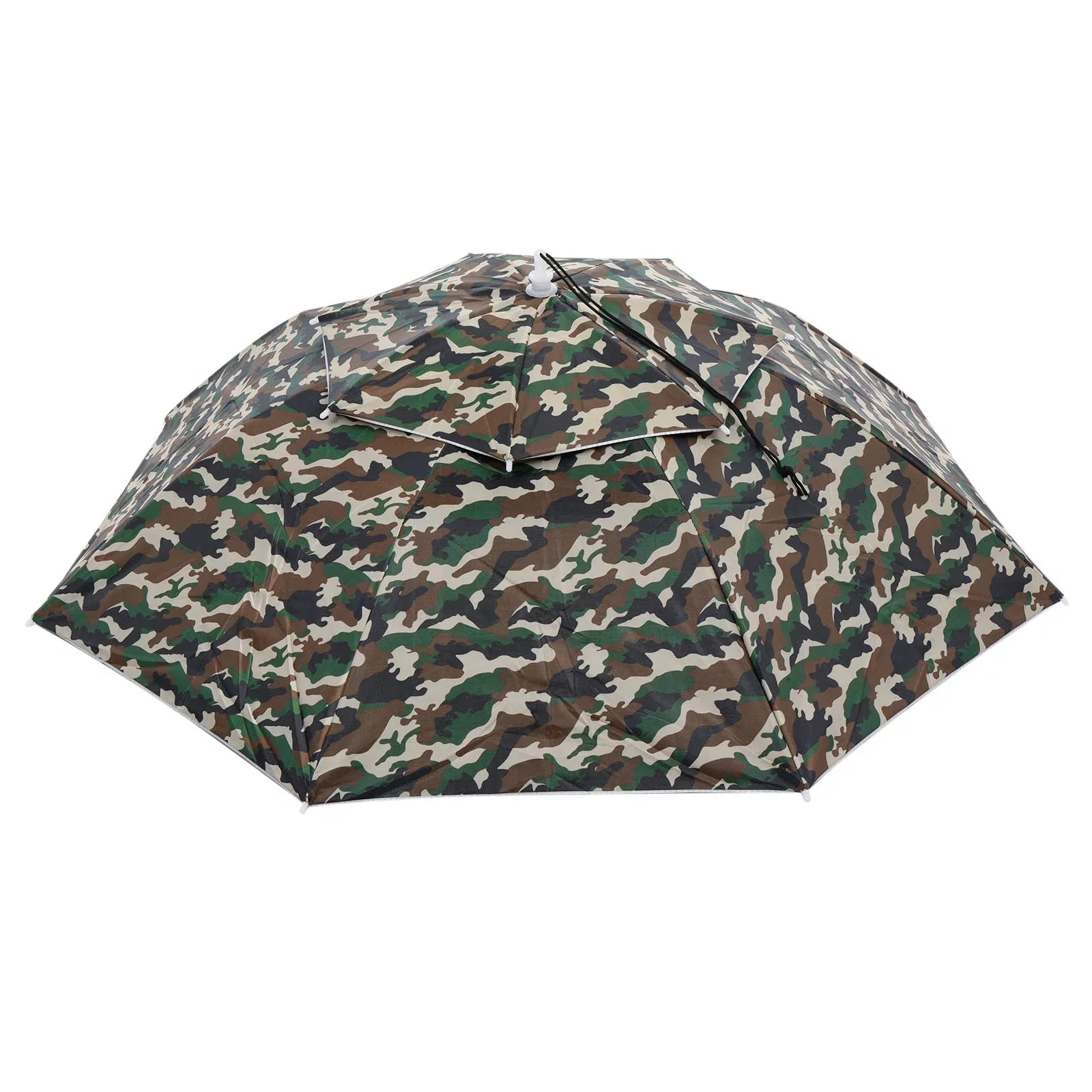 Uxcell OD 37.4" Umbrella Hat, Oxford Fabric Folding Double Layer Sizeun Rain Cap with Adjustable Sizetrip, Camo