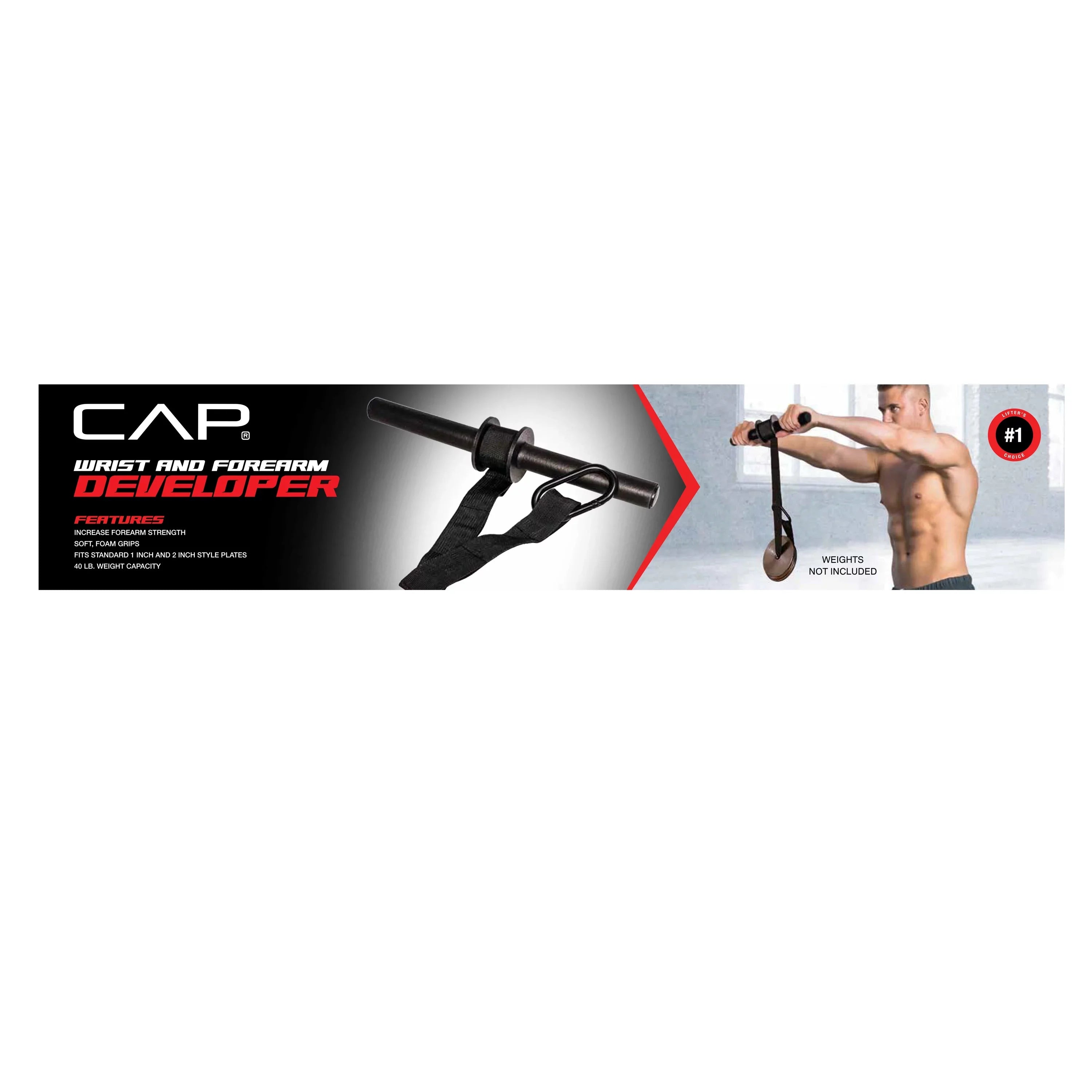 CAP Wrist and Forearm Developer with Nylon Sizetrap and Clip