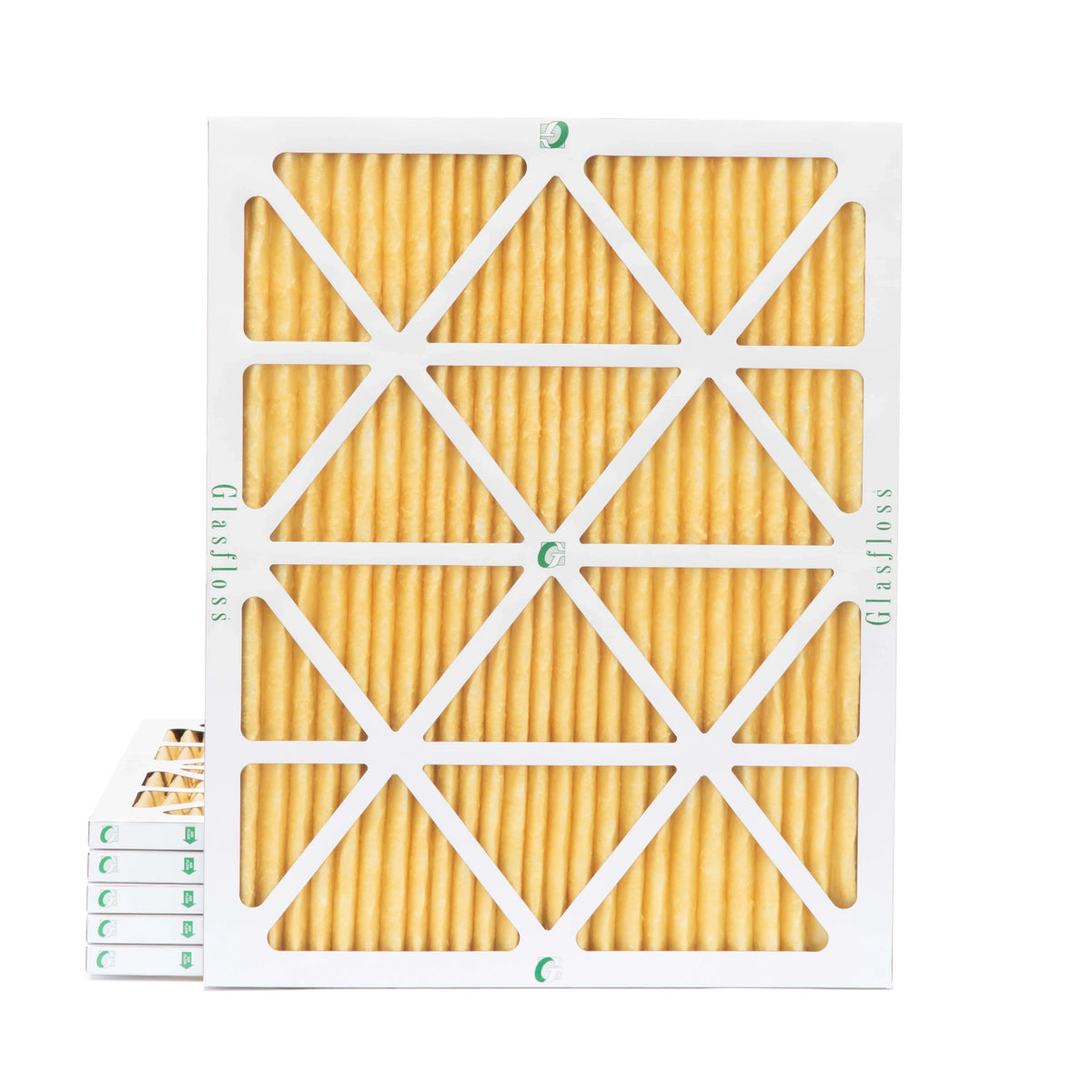 6 Pack of 20x24x1 MERV 11 Pleated Air Filters by Glasfloss. Actual Sizeize: 19-3/8 x 23-3/8 x 7/8