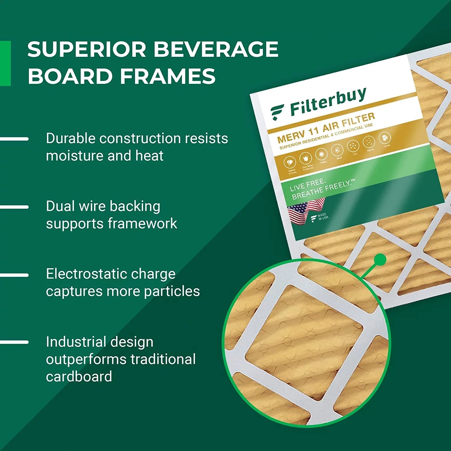 Filterbuy 18x24x1 MERV 11 Pleated HVAC AC Furnace Air Filters (12-Pack)