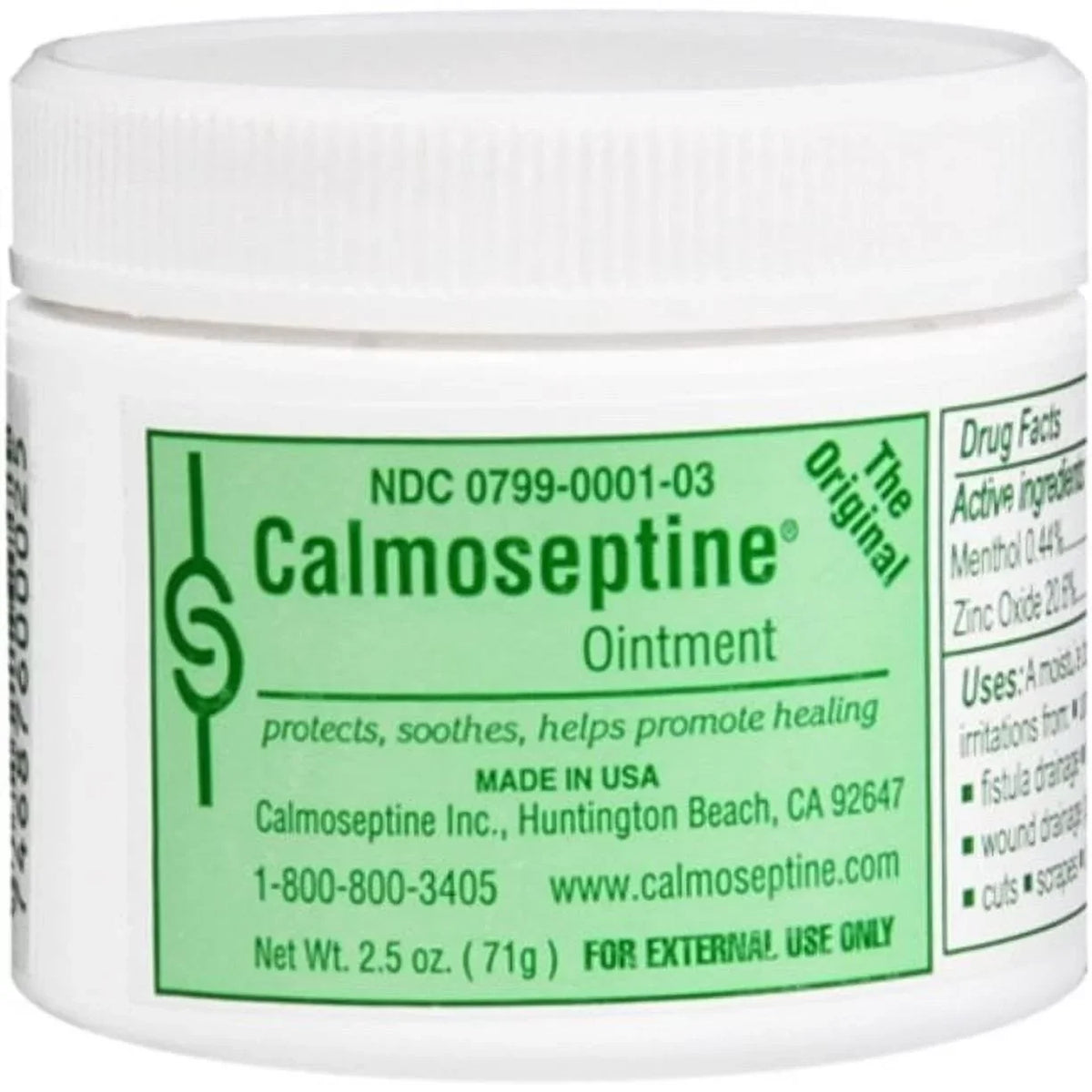 Calmoseptine Diaper Rash Ointment Jar 2.5 Oz 3 Pk | Multipurpose Bacitracin Antibiotic Ointment | Butt Cream | Zinc Oxide Ointment | Rash Cream for Adults | Healing Ointment Itchy Relief