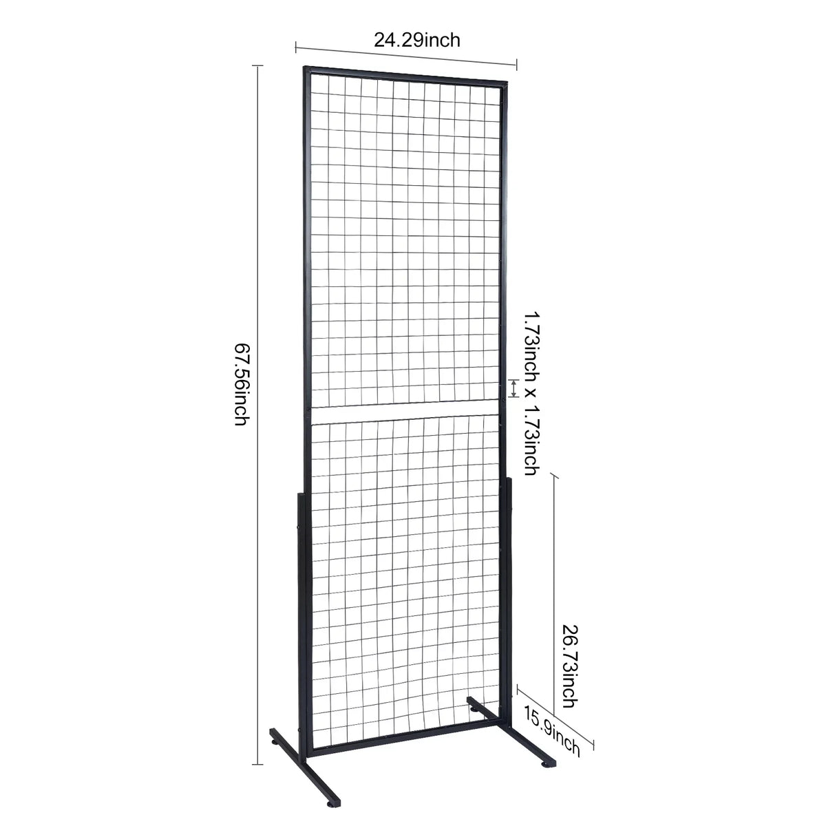 BENTISizeM 2' x 5.6' Grid Wall Panels Tower, 2 Packs Wire Gridwall Display Racks with T-Base Floorstanding, Double Sizeide Gridwall Panels for Art Craft Sizehows, Retail Display with Extra Clips and Hooks