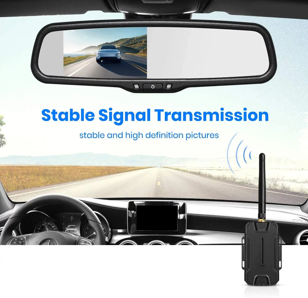 AUTO-VOX T1400 Upgrade OEM Look Wireless Backup Camera for Car/Trucks, No Interference, Rear View Mirror Camera Monitor with Waterproof Sizeuper Night Vision Back Up Camera