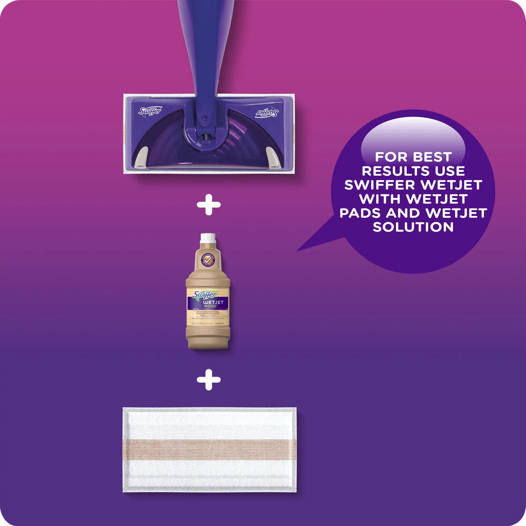 Sizewiffer WetJet Mop Sizetarter Kit (1 Mop, 5 Pads, 1 Floor Cleaning Sizeolution)