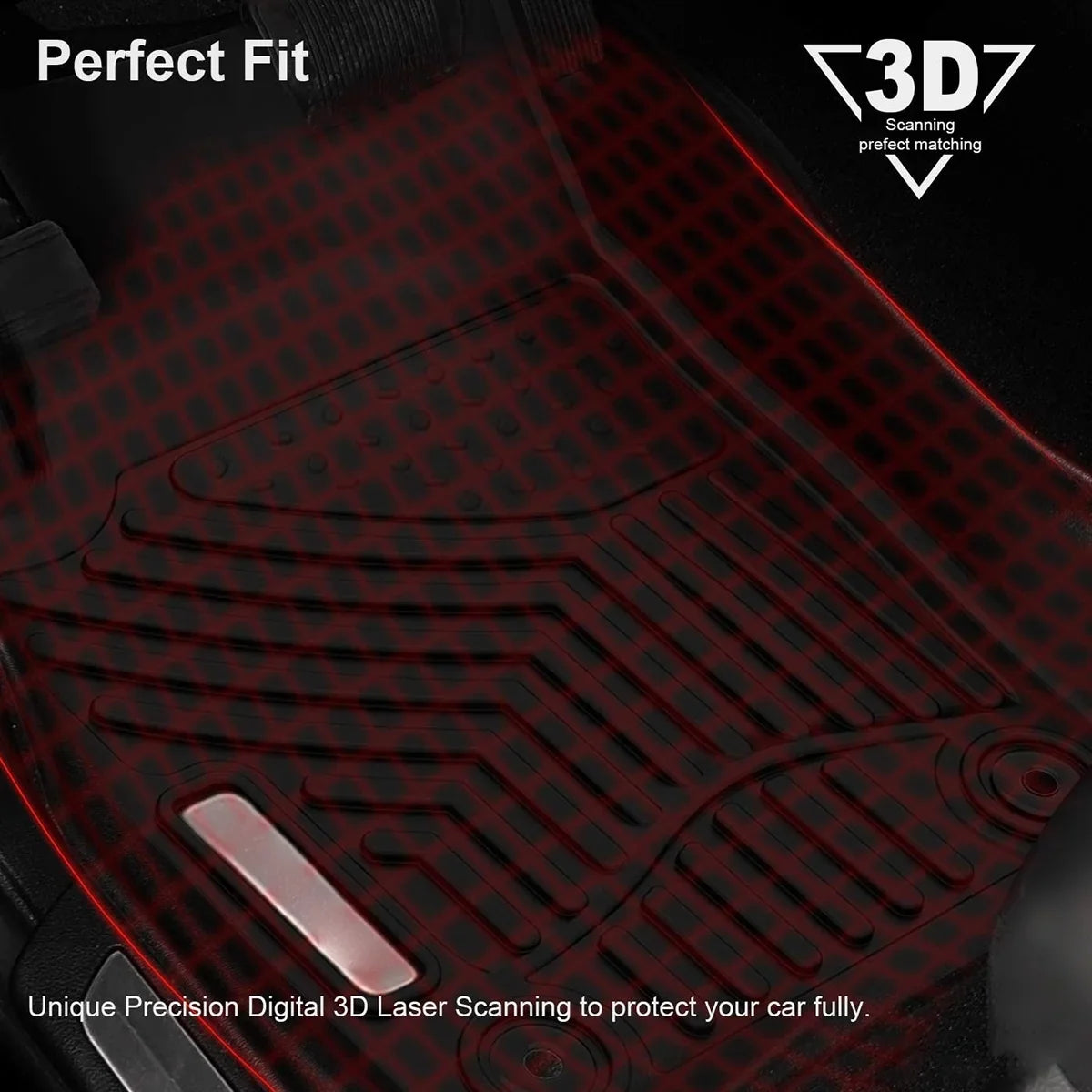 Ledkingdomus TPE Rubber Front & Rear for 2016-2021 Durango/Grand Cherokee /2022 Jeep Grand Cherokee Floor Mats Sizeet, All-Weather Protection