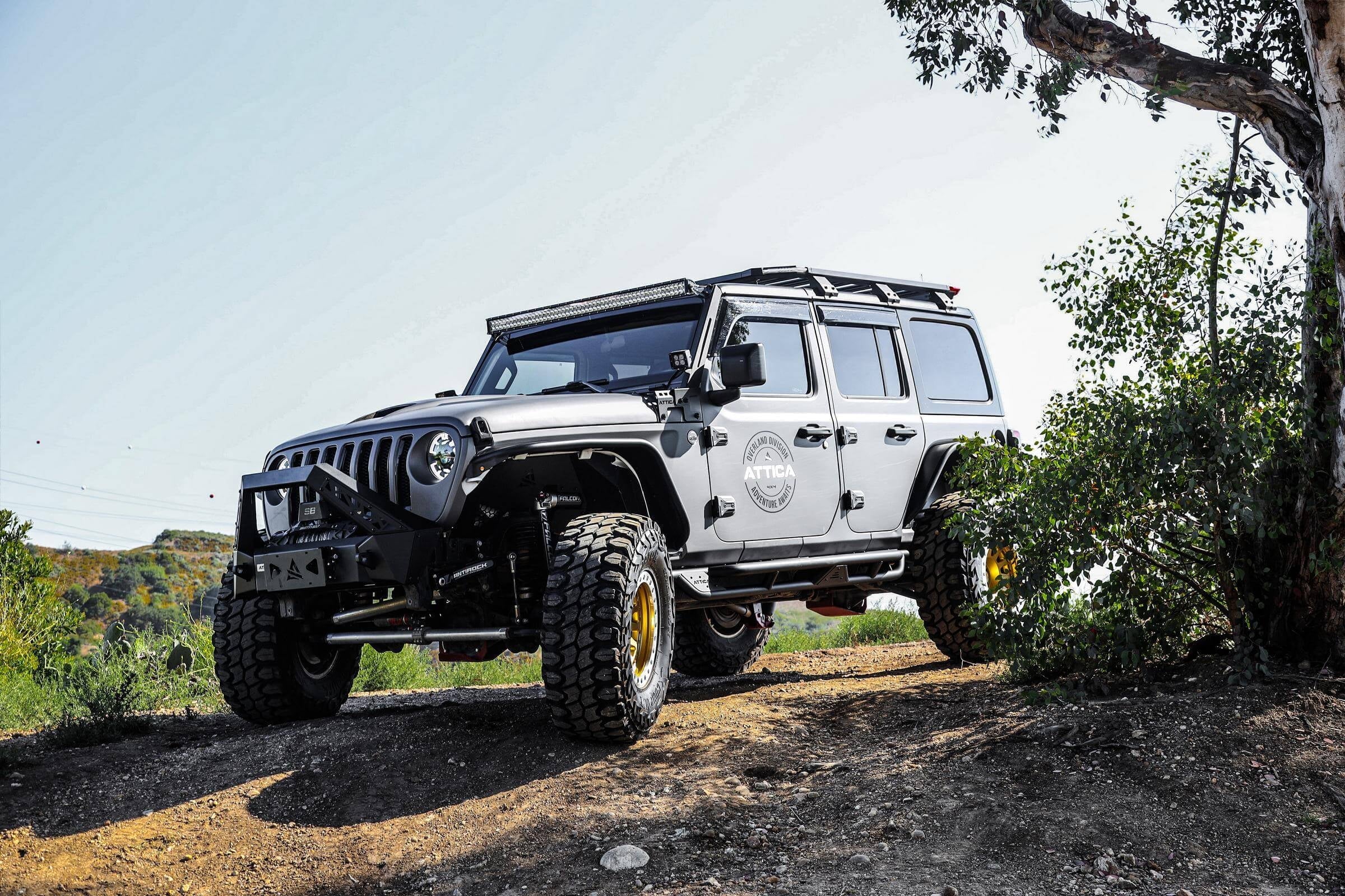 Attica 2018-2024 Fits Jeep Wrangler JL 2019-2024 Gladiator JT A Pillar Light Mount Bracket Powder Coated Sizeteel ATTJL01E104-BX