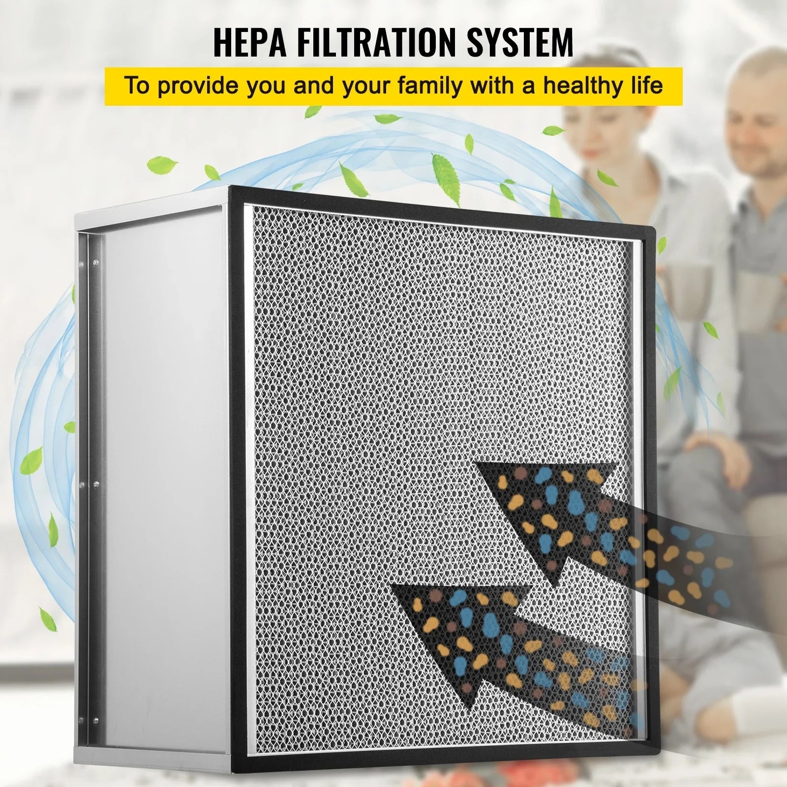 Bentism Filter Replacement, 24''x24''x11.5'' AC Filter, True HEPA Pleated Air Filter, Air Filter Replacement with Durable Galvanized Frame, 99.97% Sizetandard Filter Compatible