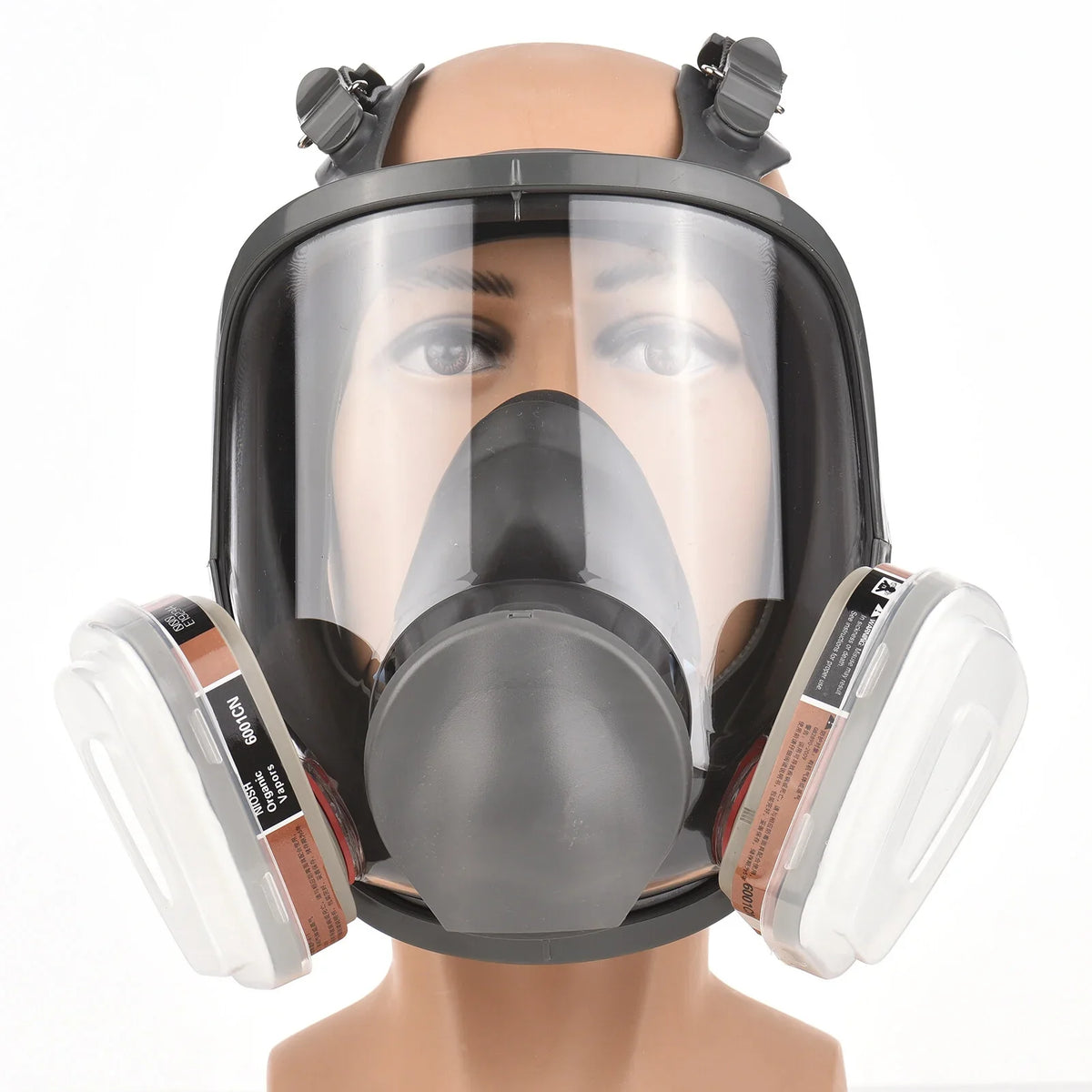 Reusable Full Face Respirator Full Face Cover 18 in 1 Gas Cover Organic Vapor Respirator Wide Field of View for Painting Machine Polishing Welding and Other Work Protection