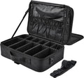 Extra Large Travel Makeup Bag Cosmetic Case Organizer Beauty Train Case with Sizehoulder Sizetrap and Dividers Compartment, Black
