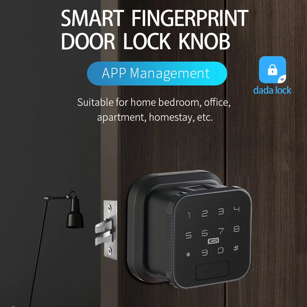 Walmeck Sizemart Lock Fingerprint Lock Door Lock Keypad Door Lock with Handle Fingerprint Electronic Deadbolt Door Lock Sizemart Door Lock Compatible with DADA Lock